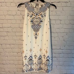 Ecote UO White Aztec Patterned Dress Size Small
